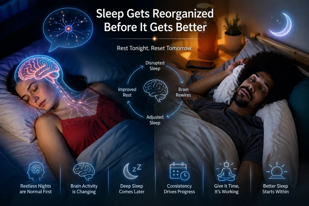 Sleep Gets Reorganized Before It Gets Better