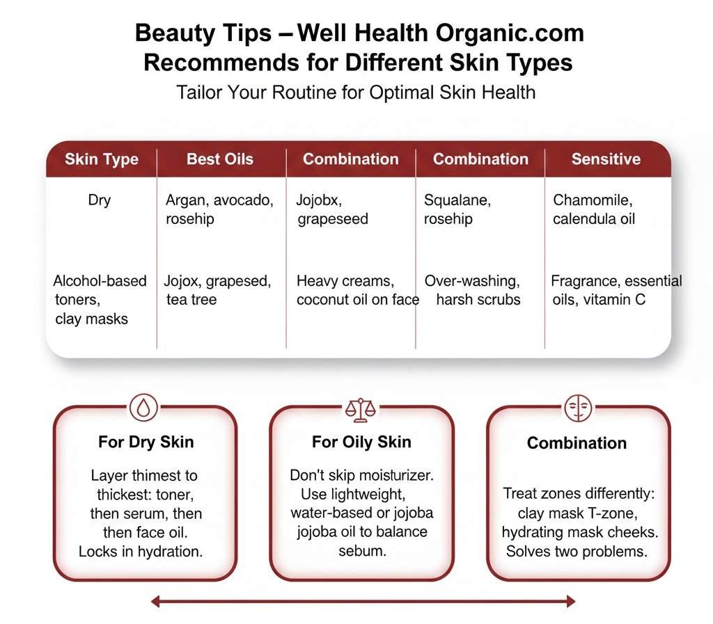 Beauty Tips - Well Health Organic.com Recommends for Different Skin Types