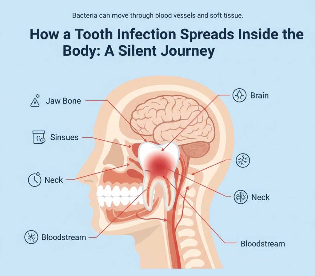 How a Tooth Infection Spreads Inside the Body