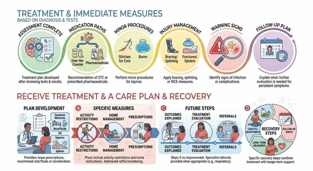 Receive Treatment and a Care Plan