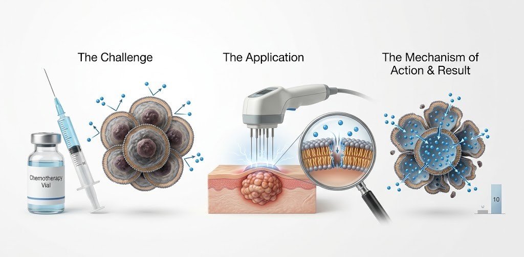 What does the term "electrochemotherapy" hide?