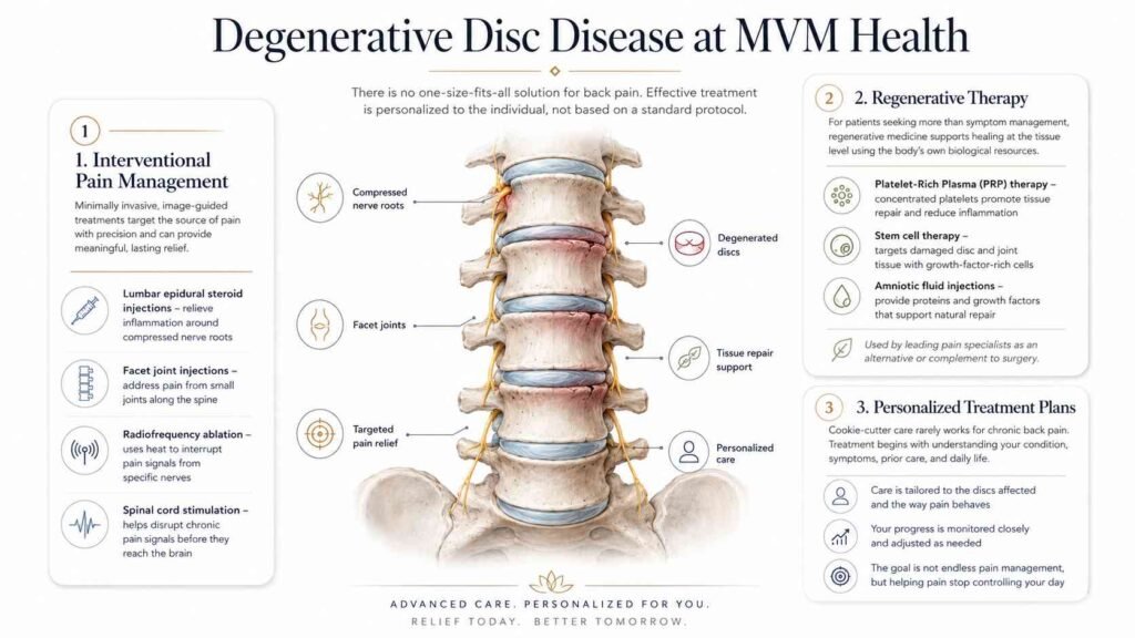 Treatment for Back Pain NJ Caused by Degenerative Disc Disease at MVM Health