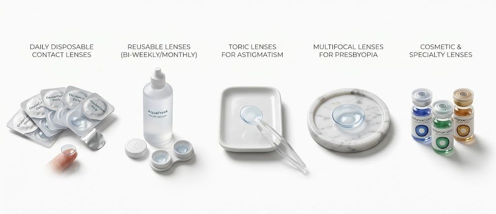 Types of Contact Lenses Available for Beginners
