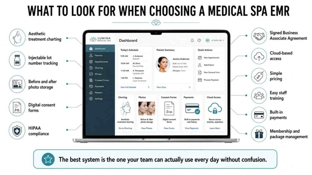 What to Look for When Choosing a Medical Spa EMR