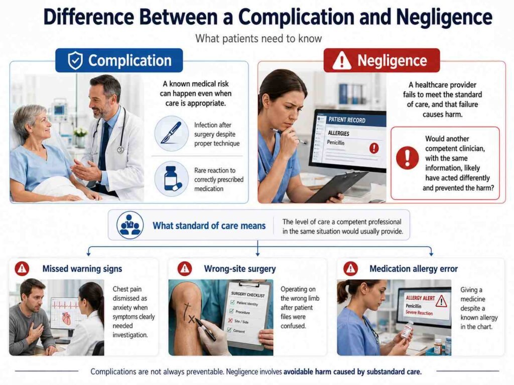 Difference Between a Complication and Negligence