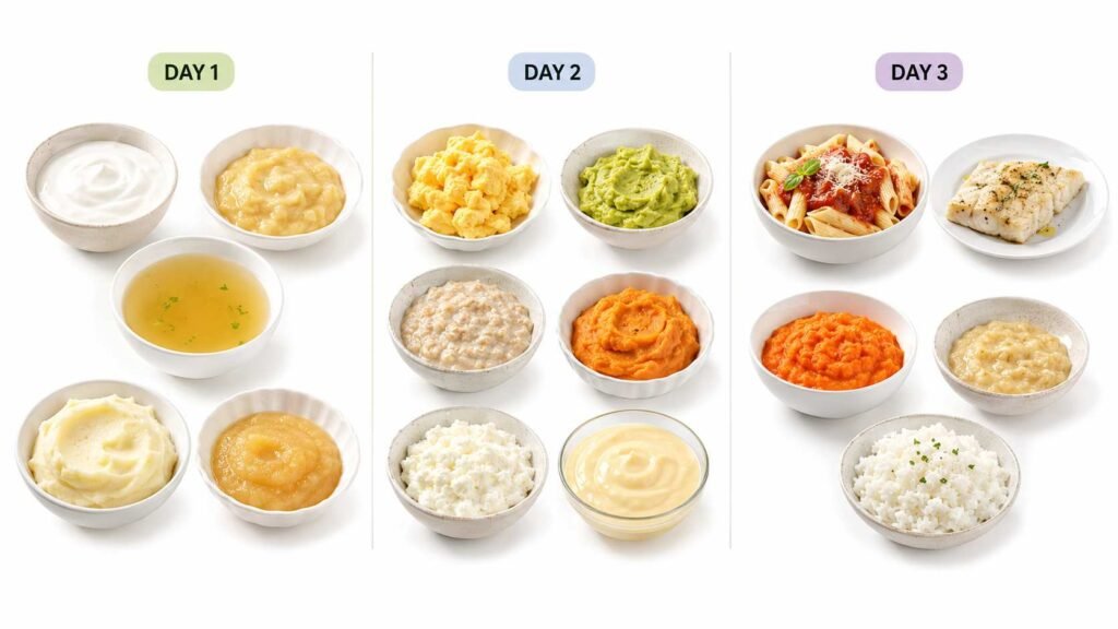 Simple Meal Plan for the First Three Days