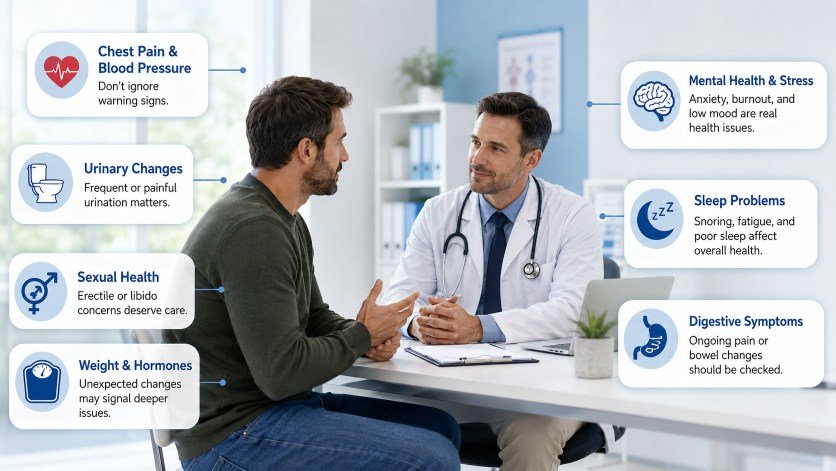 Health Concerns Men Often Delay Discussing With Their Doctors